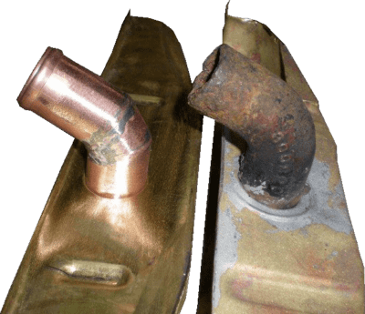 Chevrolet radiator top tank: OLD vs NEW.